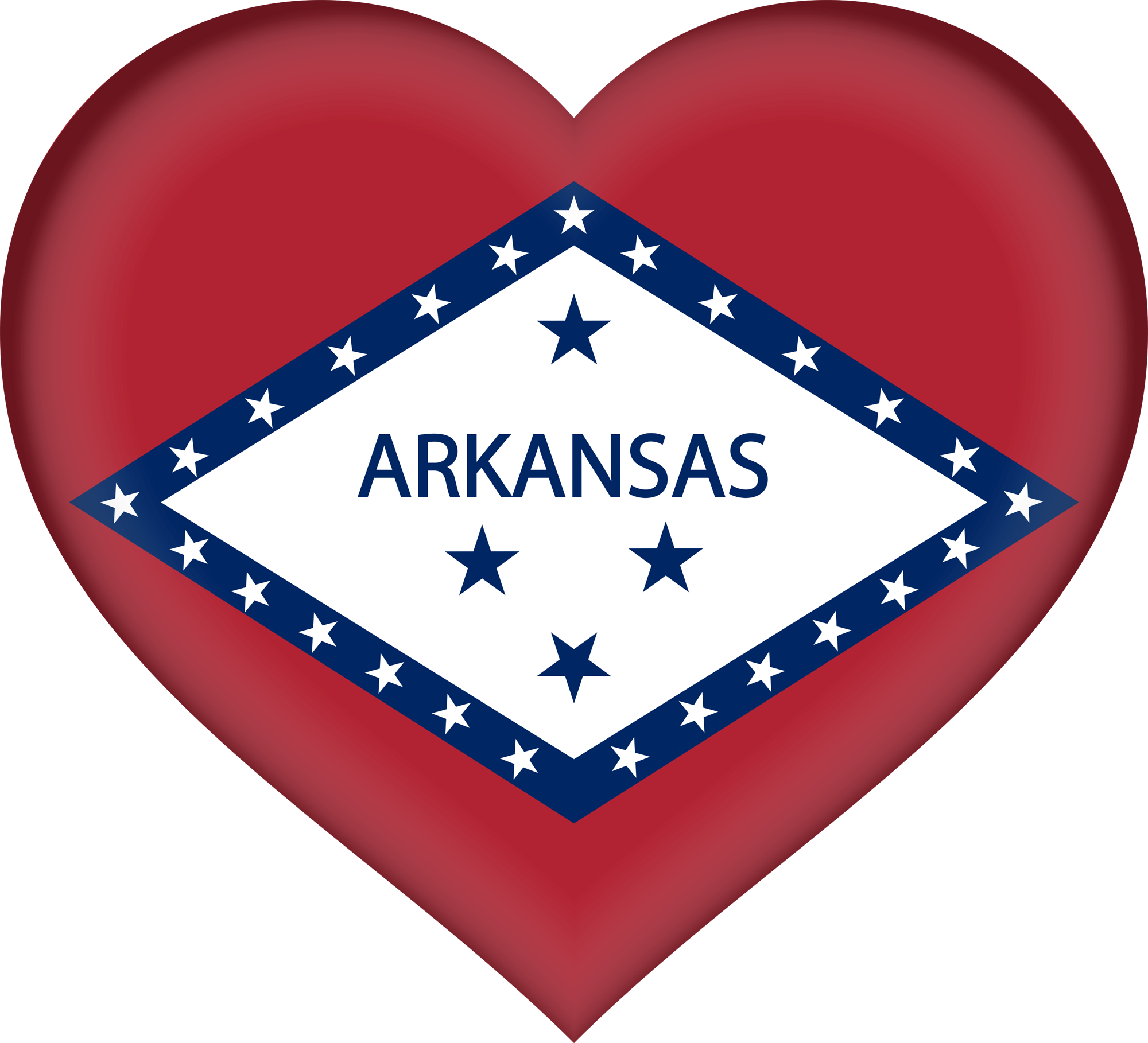 Cœur 3D du drapeau de l’Arkansas