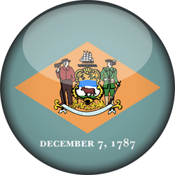 3D rond du drapeau du Delaware