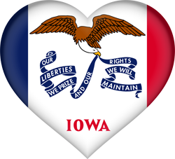 Cœur 3D du drapeau de l’Iowa