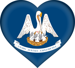 Cœur 3D du drapeau de la Louisiane