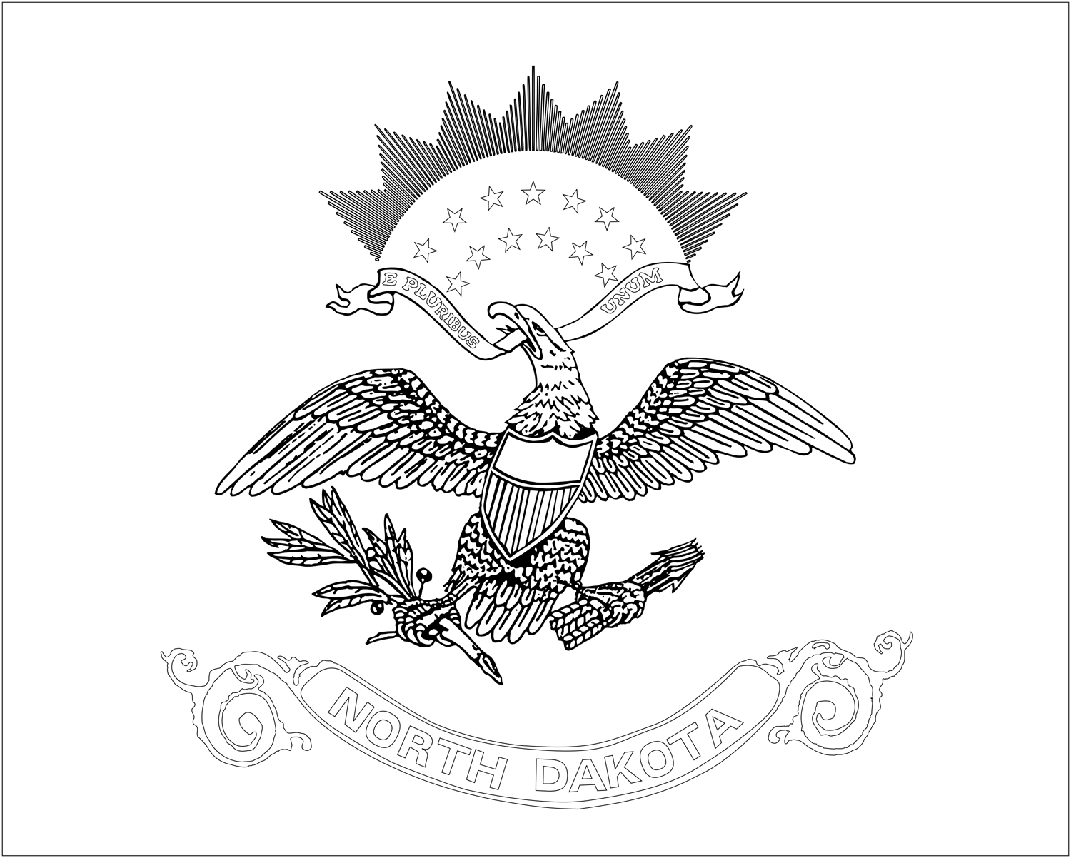 Coloriage du drapeau du Dakota du Nord