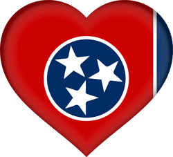 Cœur 3D du drapeau du Tennessee