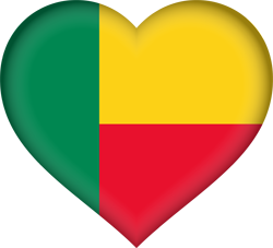 Cœur 3D du drapeau du Bénin