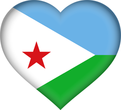 Cœur 3D du drapeau de Djibouti