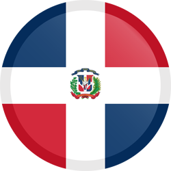 Bouton rond du drapeau de la République dominicaine