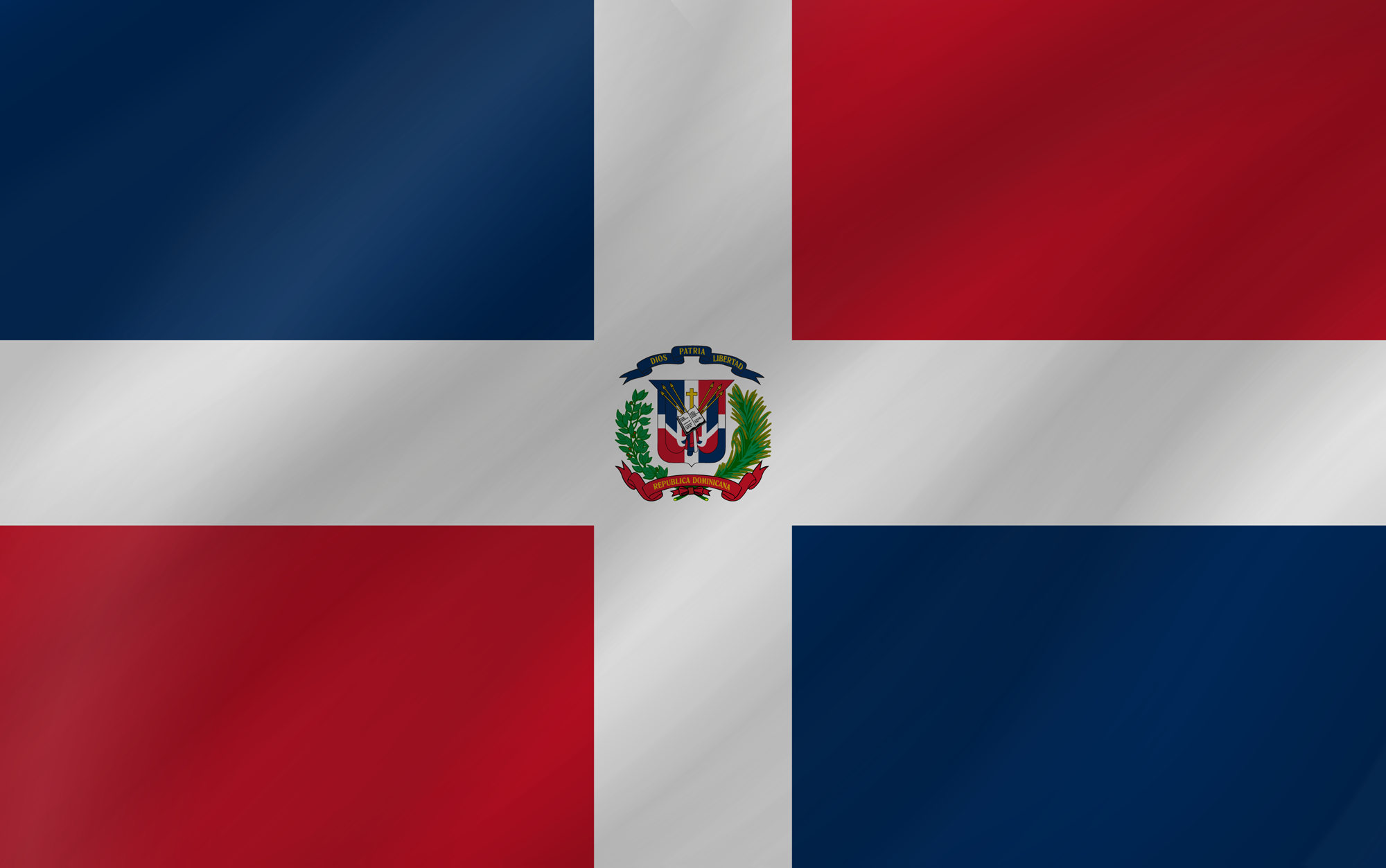 Ondulé du drapeau de la République dominicaine