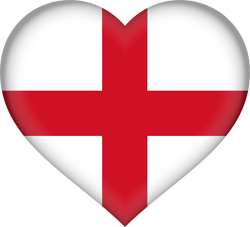 Cœur 3D du drapeau d’Angleterre