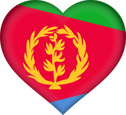 Cœur 3D du drapeau d’Érythrée
