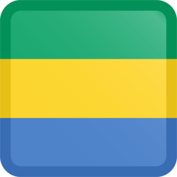 Bouton carré du drapeau du Gabon