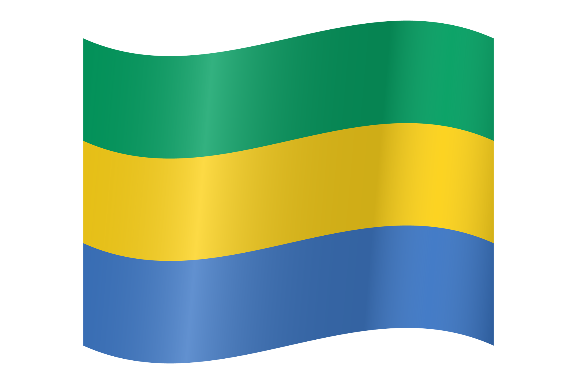 Flottant du drapeau du Gabon
