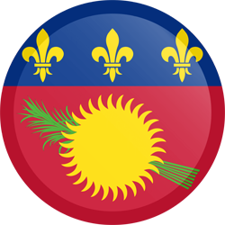 Bouton rond du drapeau de la Guadeloupe