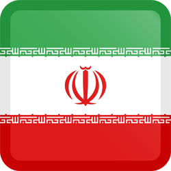 Bouton carré du drapeau d’Iran