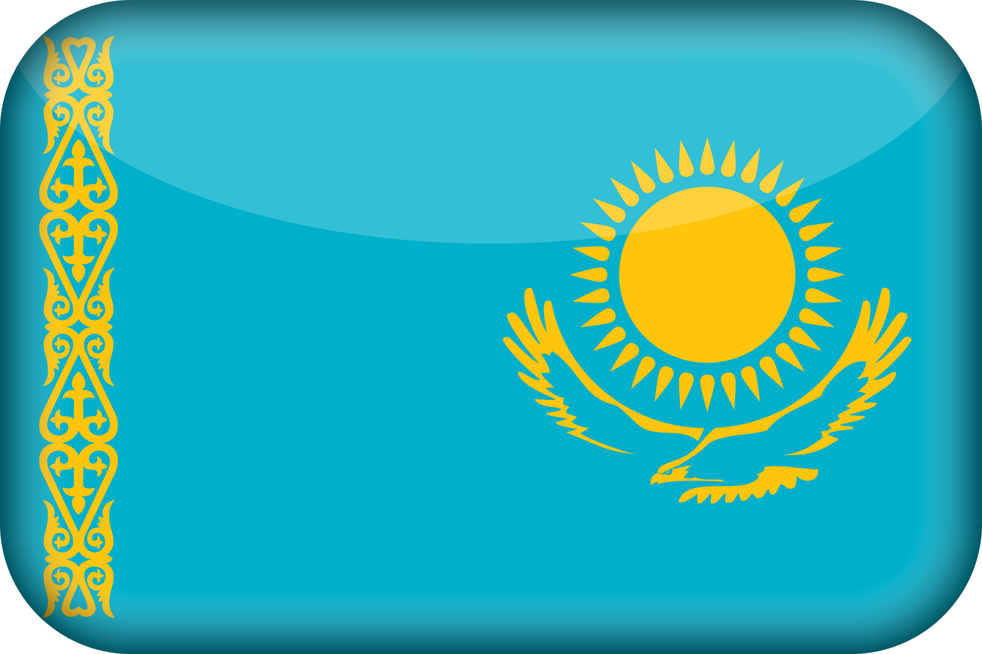 3D du drapeau du Kazakhstan