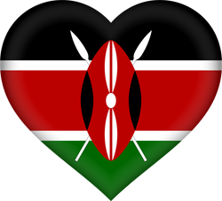 Cœur 3D du drapeau du Kenya