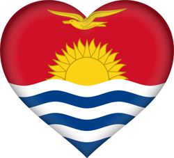 Cœur 3D du drapeau des Kiribati
