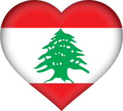 Cœur 3D du drapeau du Liban