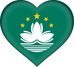 Cœur 3D du drapeau de Macao