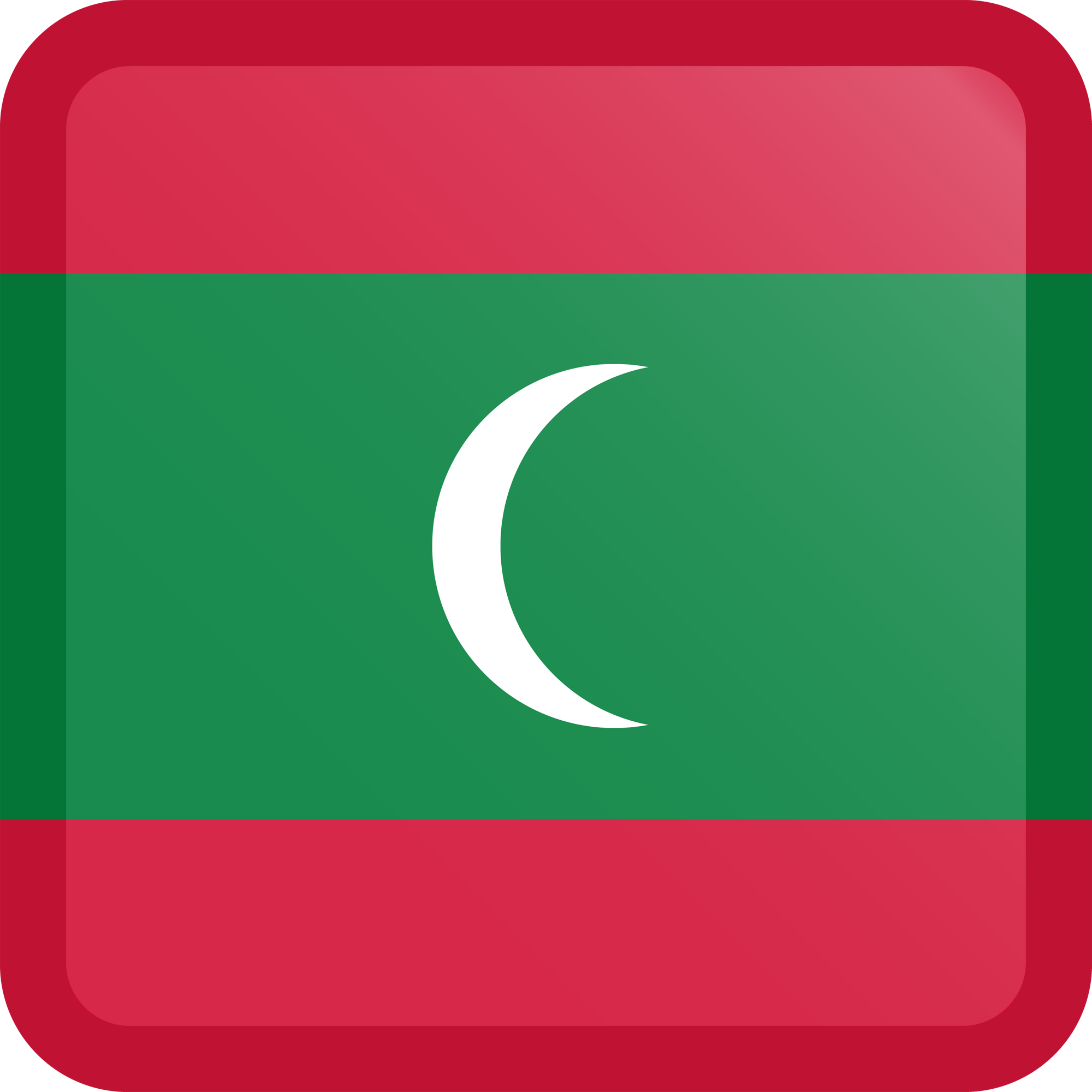 Bouton carré du drapeau des Maldives