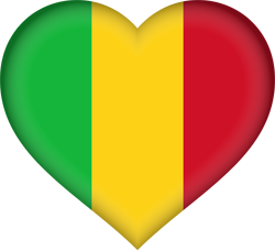 Cœur 3D du drapeau du Mali