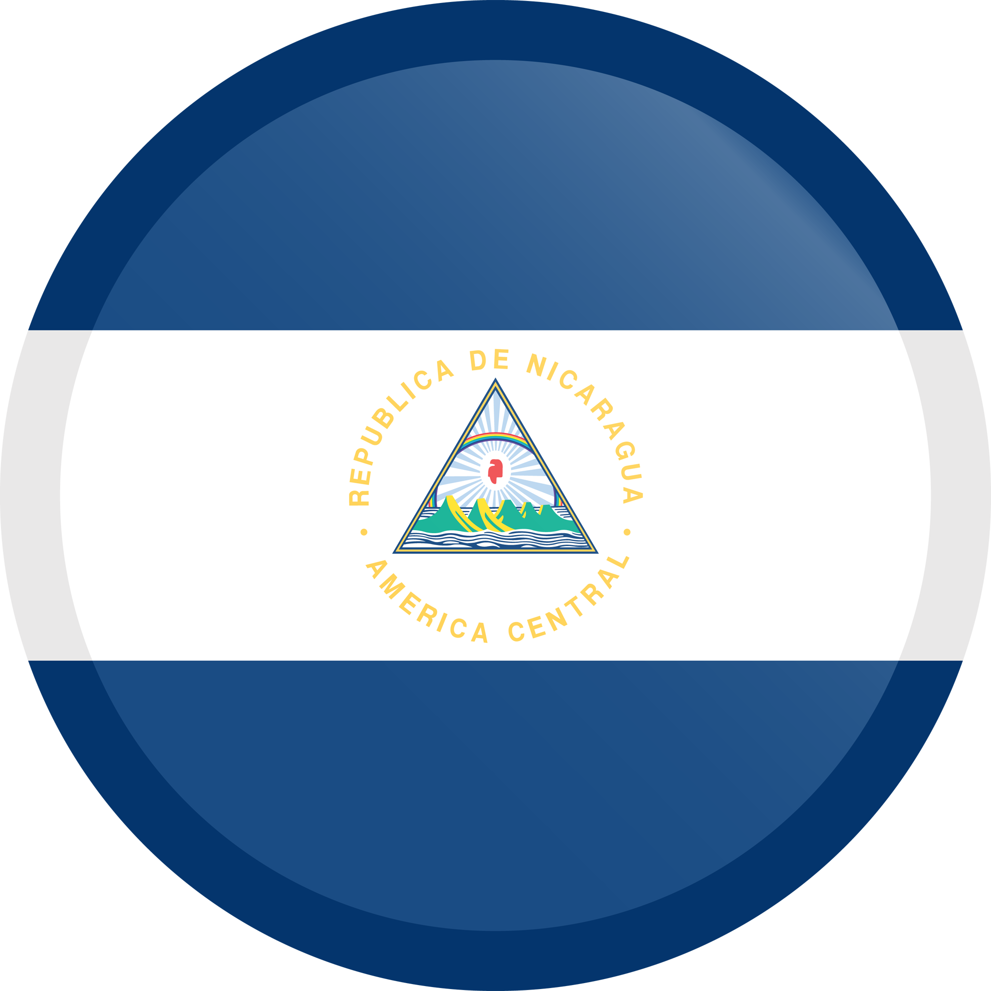 Bouton rond du drapeau du Nicaragua