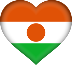 Cœur 3D du drapeau du Niger
