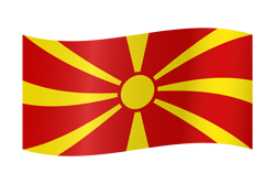 Flottant du drapeau de la Macédoine du Nord