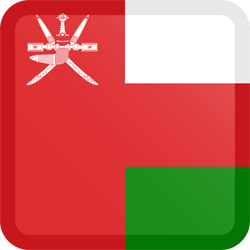 Bouton carré du drapeau d’Oman