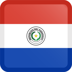 Bouton carré du drapeau du Paraguay
