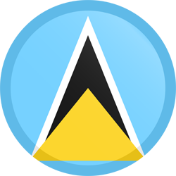 Bouton rond du drapeau de Sainte-Lucie