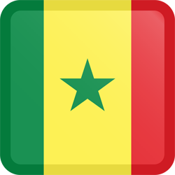 Bouton carré du drapeau du Sénégal