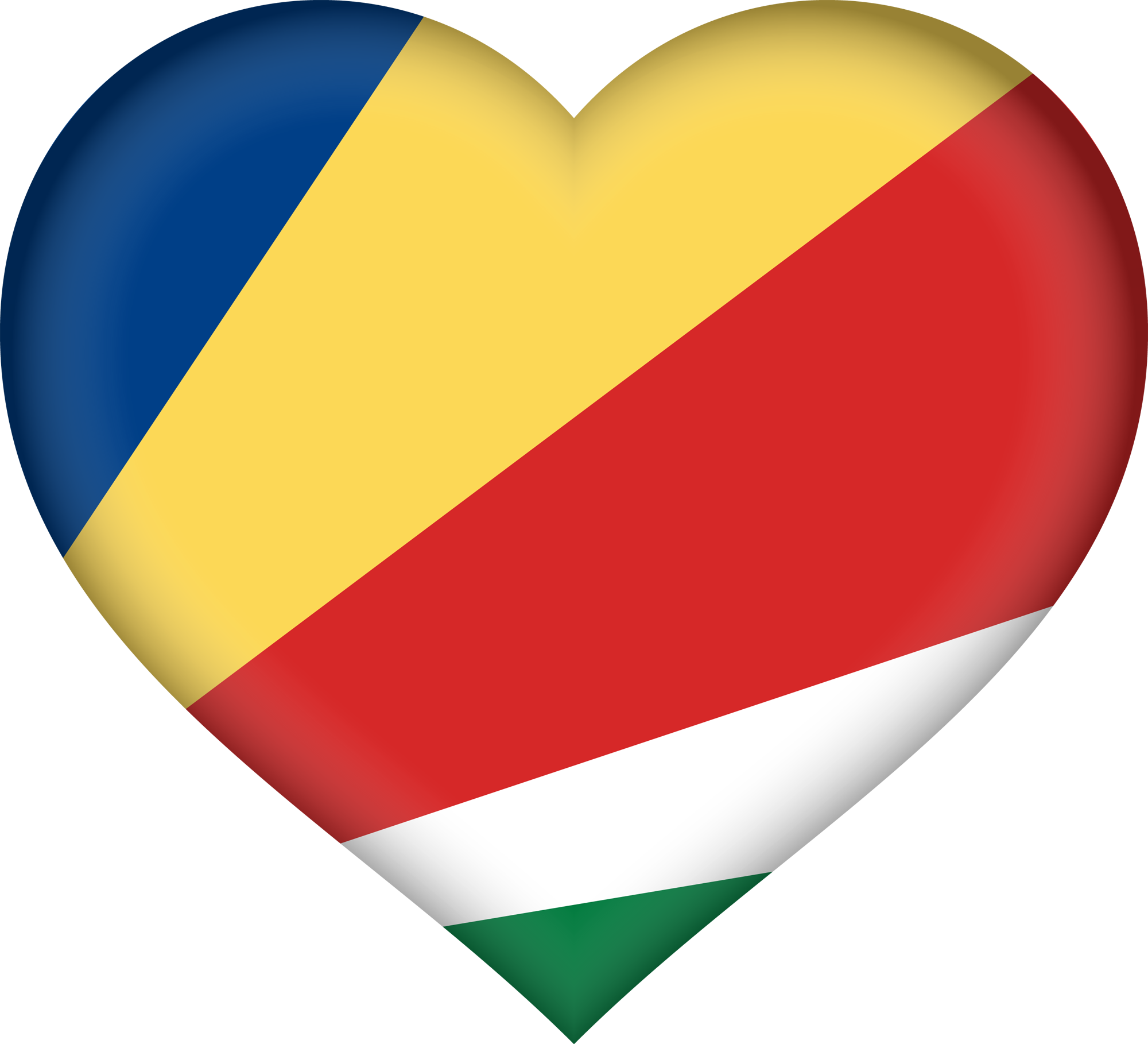 Cœur 3D du drapeau des Seychelles