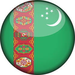 3D rond du drapeau du Turkménistan