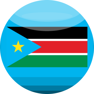 Bouton rond du drapeau du Soudan du Sud